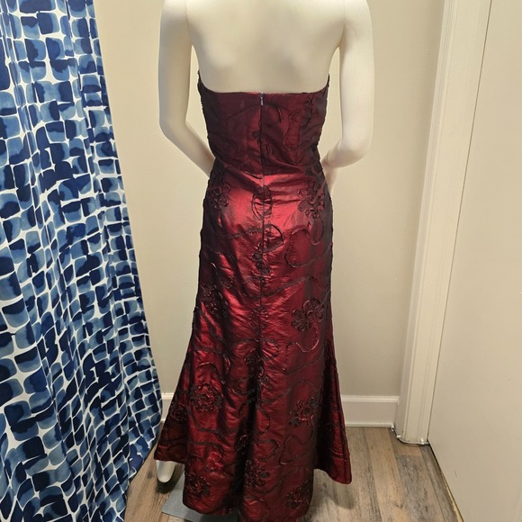 Vintage Jessica McClintock Burgundy Strapless Gown 90s Formal Prom Dress L 16–18 - Picture 7 of 16